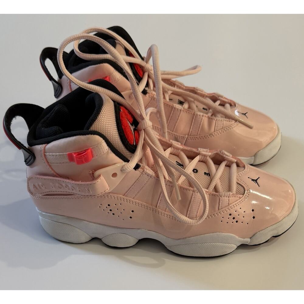 Nike Girls Air Jordan 6 Rings 323419-602 Pink Black Youth 5Y (Women’s 6.5) Bball - Picture 6 of 6